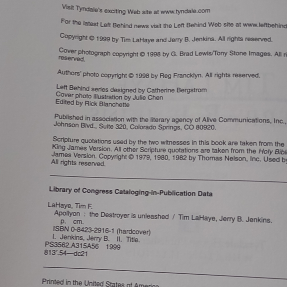 Apollyon hardcover book by Tim LaHaye and Jerry B. Jenkins - Picture 10 of 12